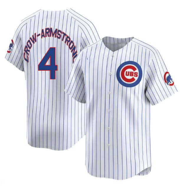 Chicago Cubs #4 Pete Crow-Armstrong White Home Limited Stitched Baseball Jersey baseball jersey product view 1