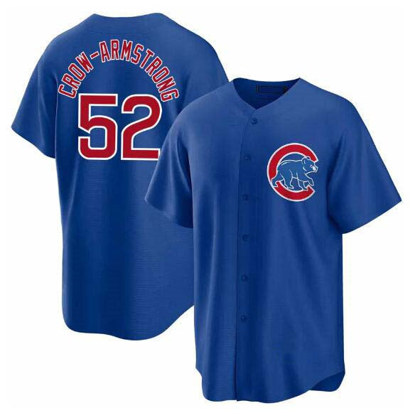 Chicago Cubs #52 Pete Crow-Armstrong Blue 2024 Cool Base Stitched Baseball Jersey baseball jersey product view 1