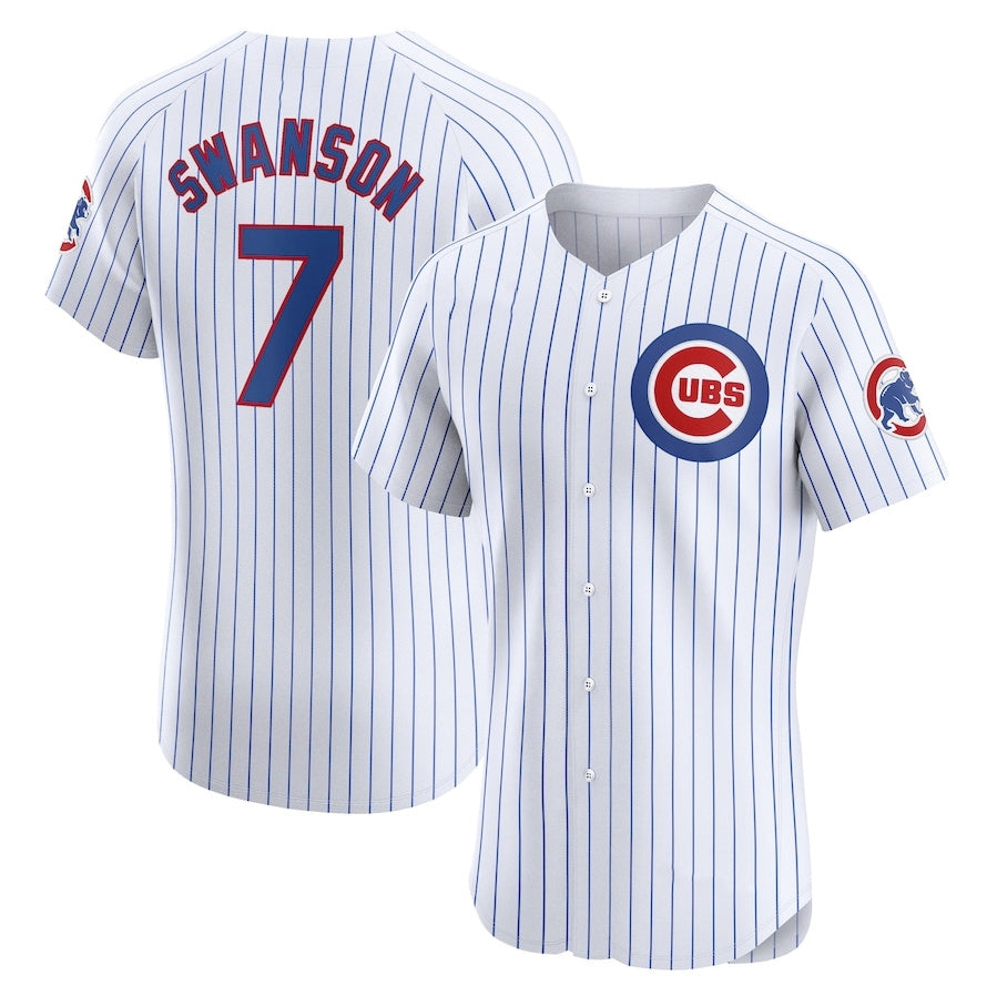 Chicago Cubs #7 Dansby Swanson Home Elite Player Jersey - White Stitched Baseball Jersey baseball jersey product view 1
