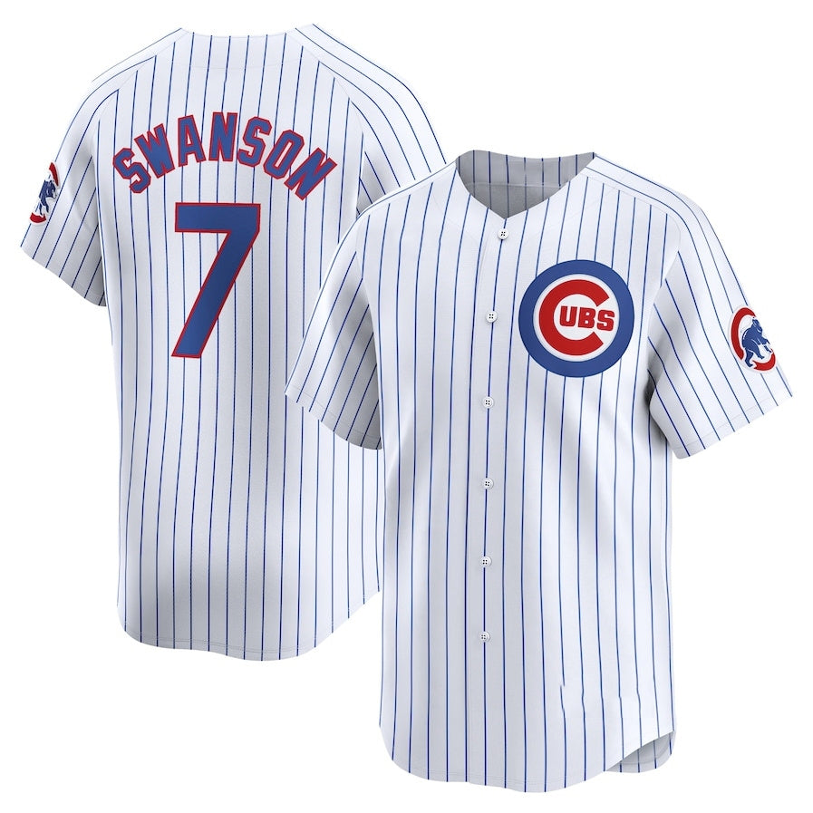 Chicago Cubs #7 Dansby Swanson Home Limited Player Jersey - White Stitched Baseball Jersey baseball jersey product view 1