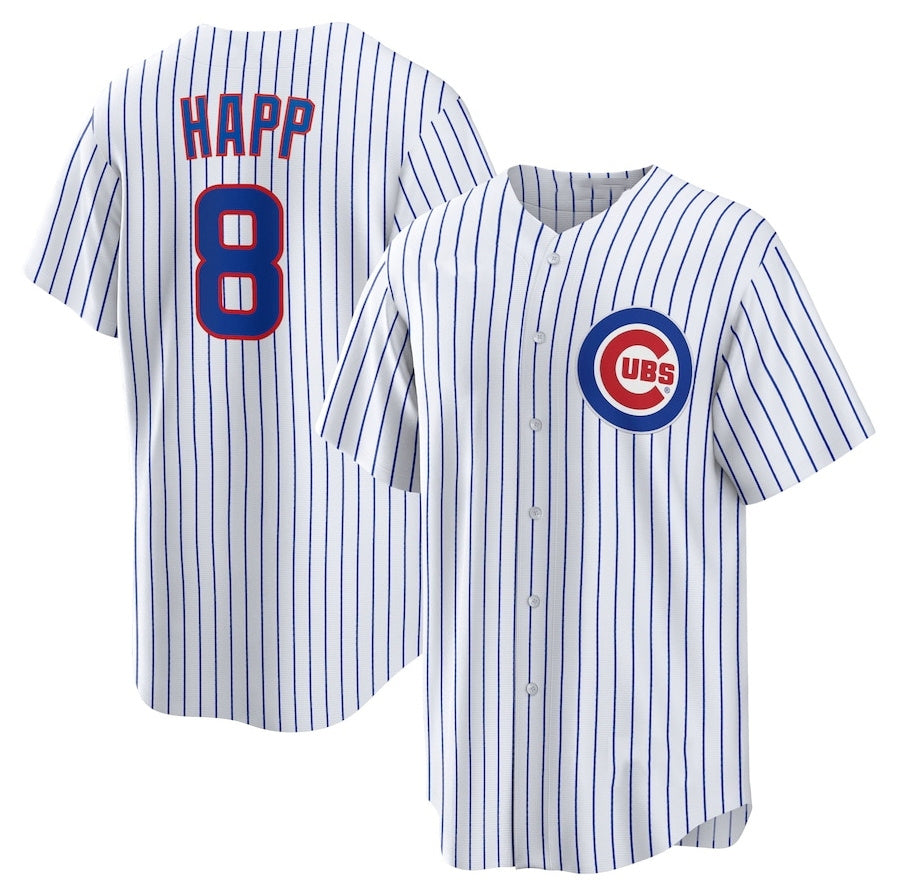 Chicago Cubs #8 Ian Happ Home Replica Jersey - White Stitched Baseball Jersey baseball jersey product view 1
