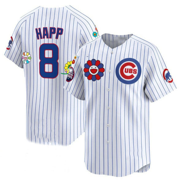 Chicago Cubs #8 Ian Happ White 2025 Tokyo Series Limited Stitched Baseball Jersey baseball jersey product view 1