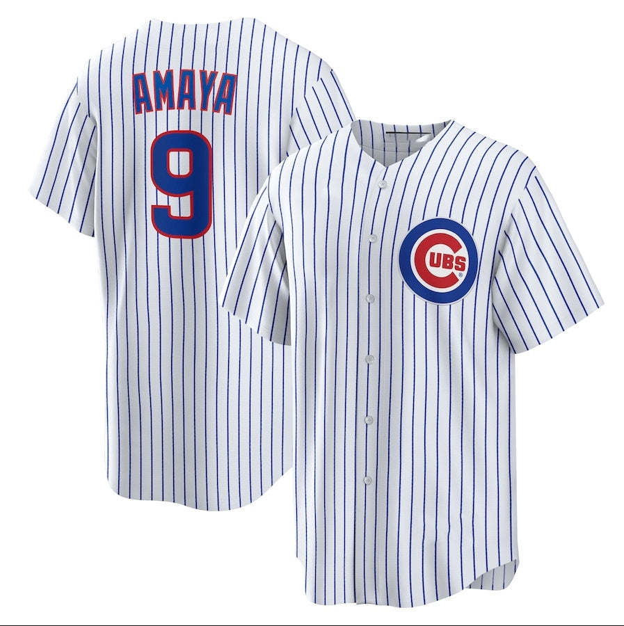 Chicago Cubs #9 Miguel Amaya Home Replica Jersey - White Stitched Baseball Jersey baseball jersey product view 1