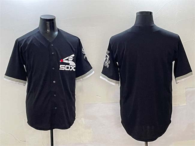 Chicago White Sox Blank Black Cool Base Stitched Baseball Jersey baseball jersey product view 1
