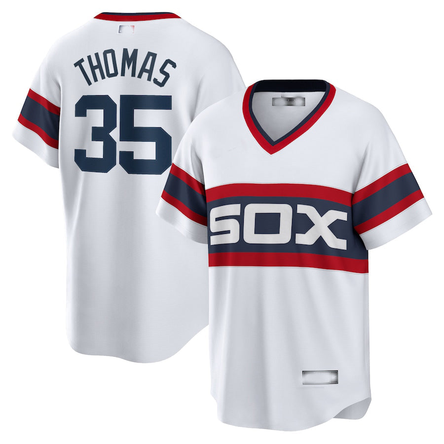Chicago White Sox #35 Frank Thomas White Home Cooperstown Collection Player Jersey Baseball Jerseys baseball jersey product view 1