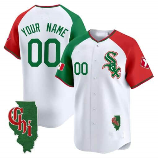 Custom Chicago White Sox Mexico Vapor Premier Limited ¨C Illinois Patch ¨C All Stitched Baseball Jersey baseball jersey product view 1