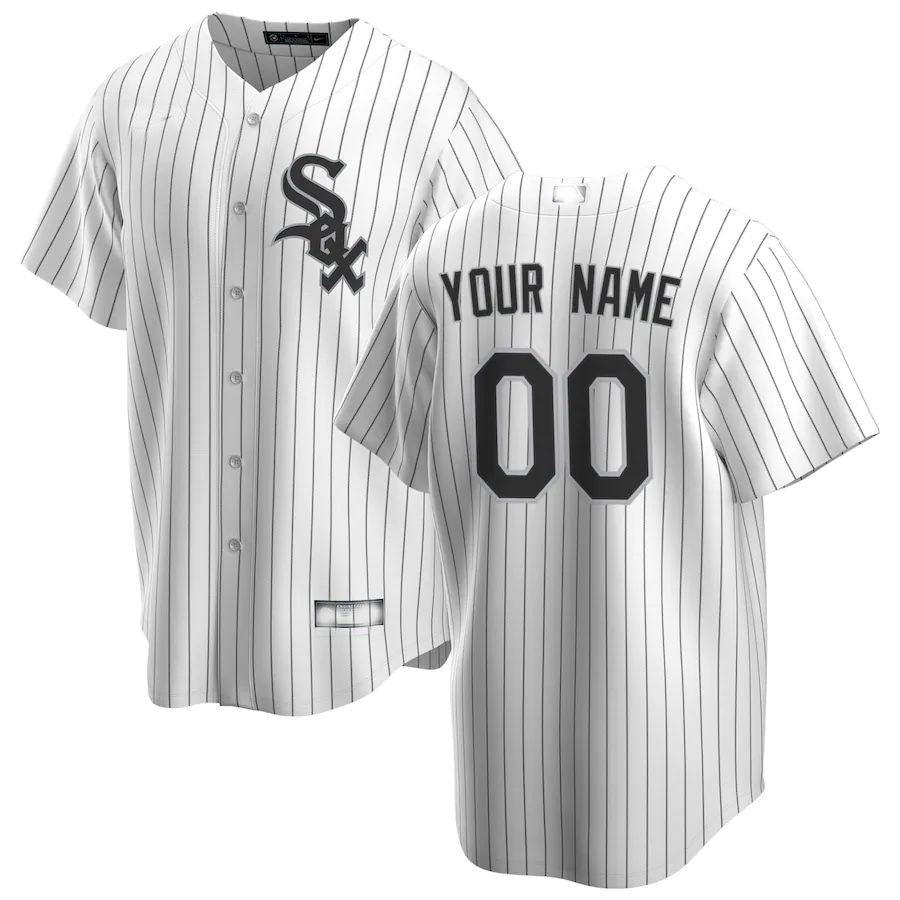 Custom Chicago White Sox White Home Replica Custom Jersey Baseball Jerseys baseball jersey product view 1