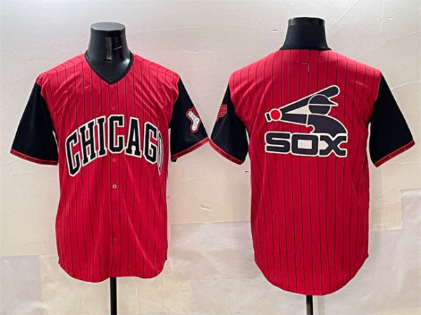 Chicago White Sox Team Big Logo Red Black 2025 City Connect Limited Stitched Baseball Jersey baseball jersey product view 1