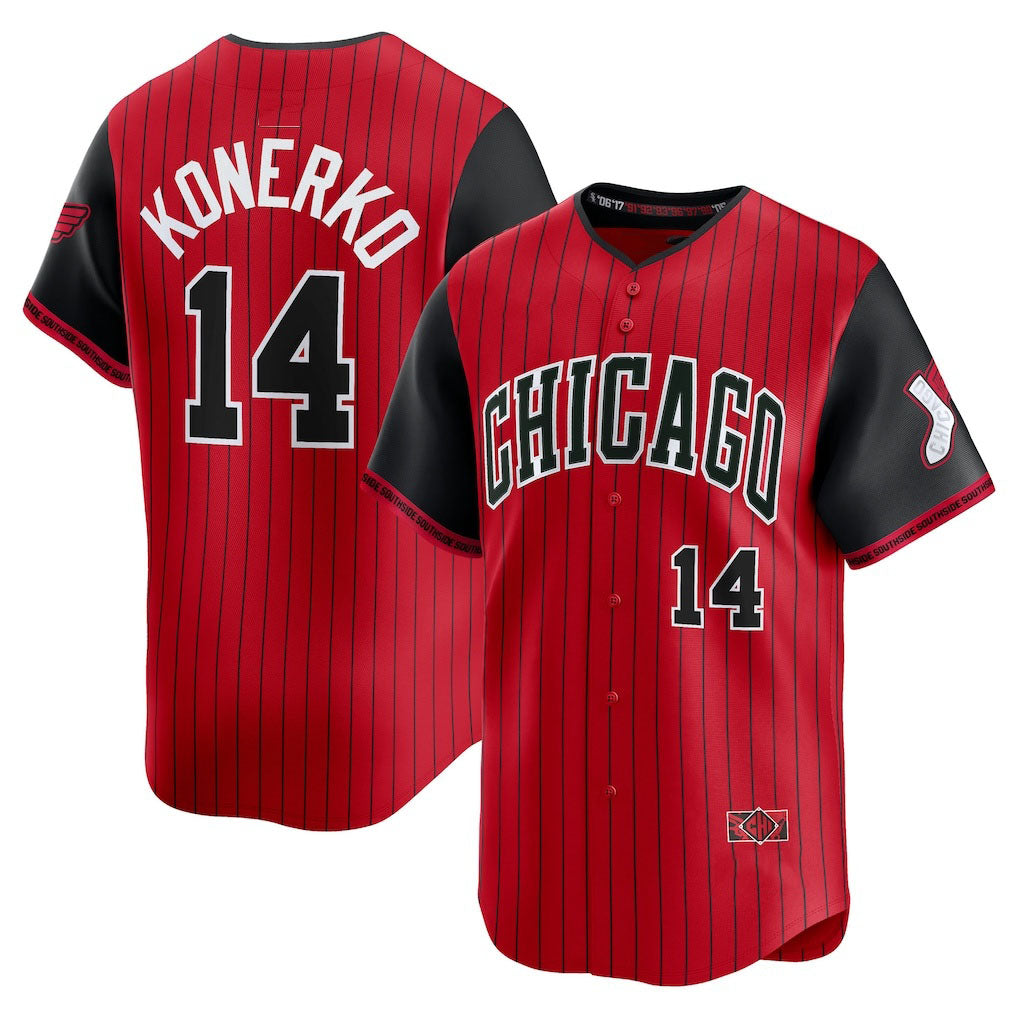Chicago White Sox #14 Paul Konerko 2025 City Connect Limited Retired Player Jersey - Red-Black Stitched Baseball Jersey baseball jersey product view 1