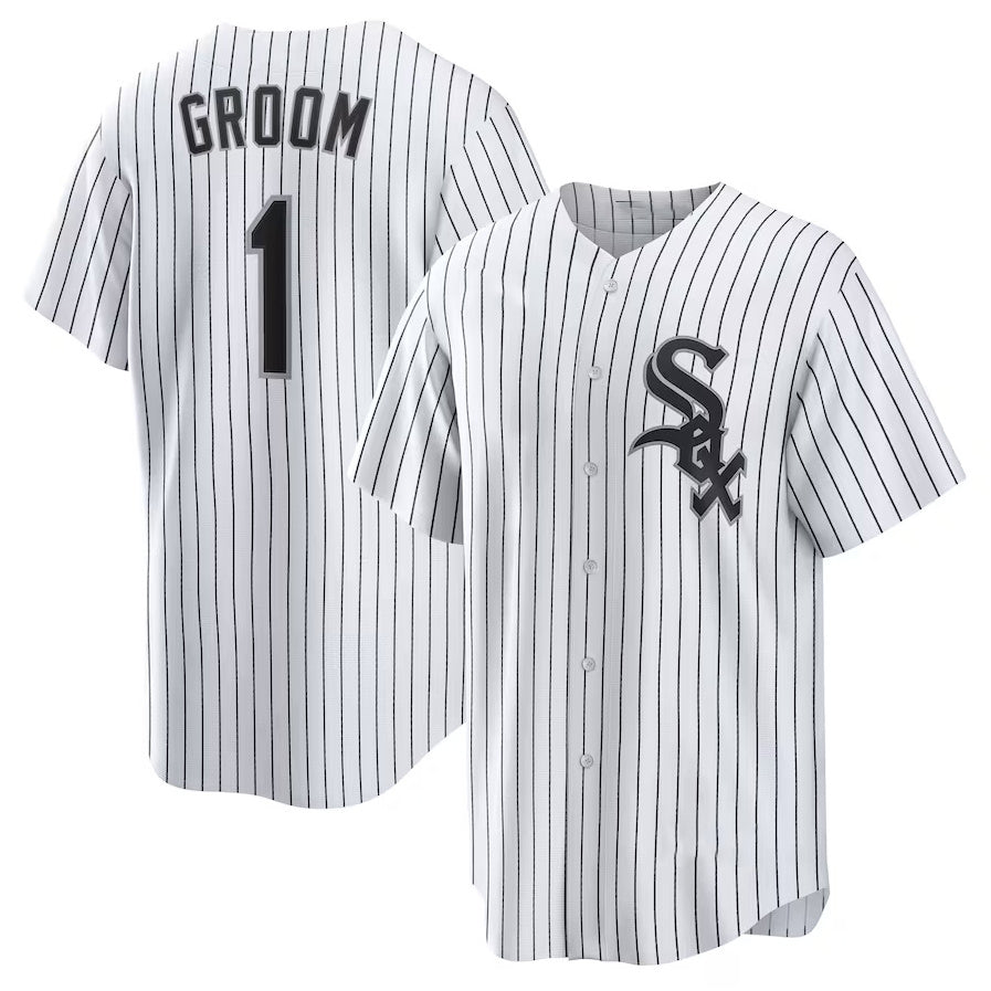 Chicago White Sox #1 Groom Home Replica Jersey - White Stitched Baseball Jersey baseball jersey product view 1