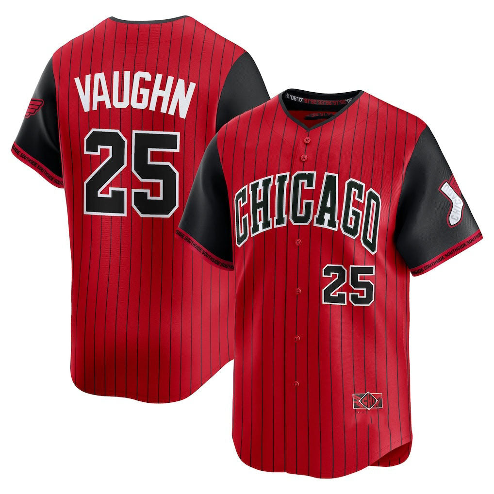 Chicago White Sox #25 Andrew Vaughn 2025 City Connect Limited Player Jersey - Red/Black Stitched Baseball Jersey baseball jersey product view 1