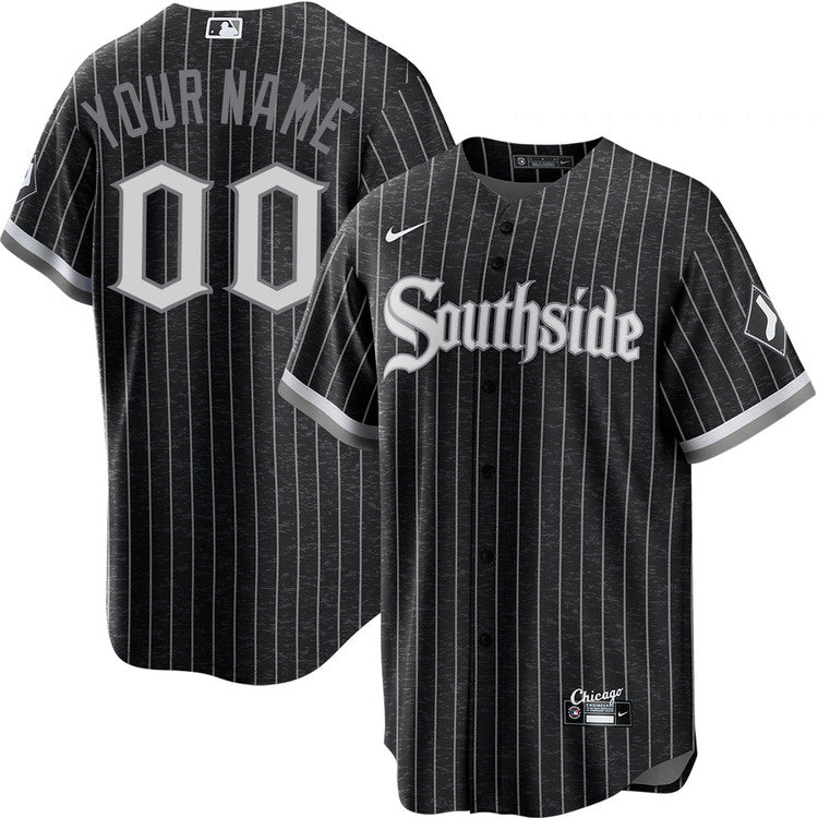 Custom Chicago White Sox City Connect Jersey - Black baseball jersey product view 1