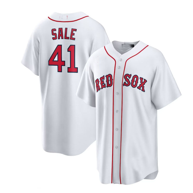 Boston Red Sox Road #41 Chris Sale Home Replica Player Name Jersey - White Baseball Jerseys baseball jersey product view 1