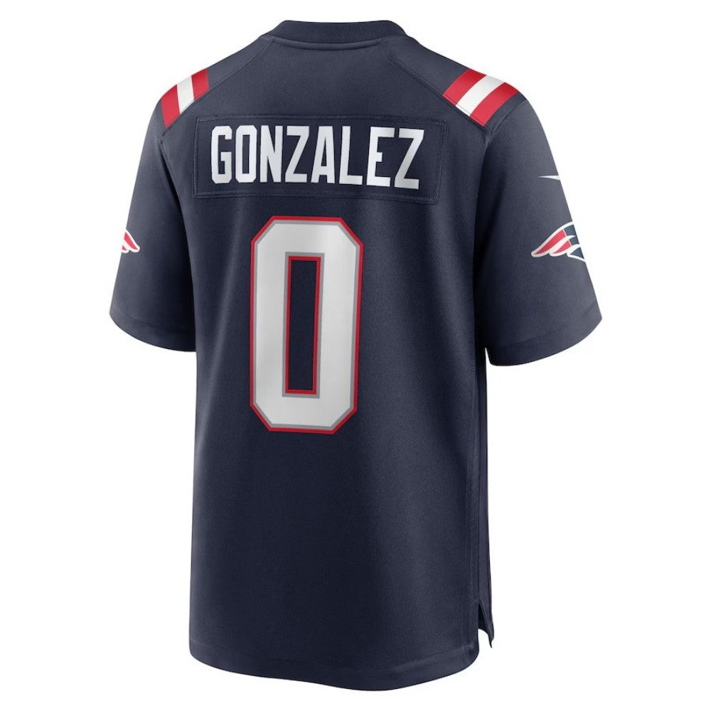NE.Patriots #0 Christian Gonzalez Player Navy Game Jersey Stitched American Football Jerseys football jersey product view 1