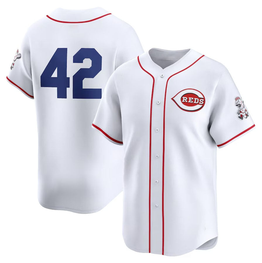 Cincinnati Reds 2024 #42 Jackie Robinson Day Home Limited Jersey ¨C White Stitches Baseball Jerseys baseball jersey product view 1