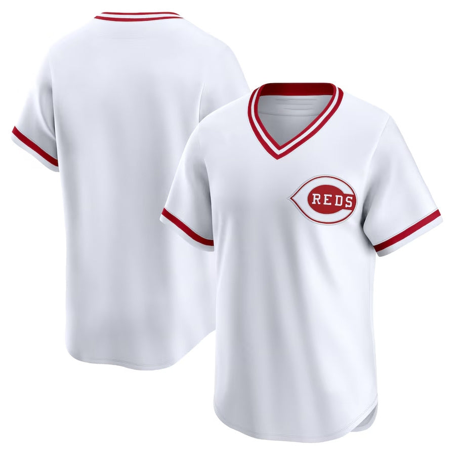 Cincinnati Reds Throwback Cooperstown Collection Limited Jersey - White Stitched Baseball Jerseys baseball jersey product view 1