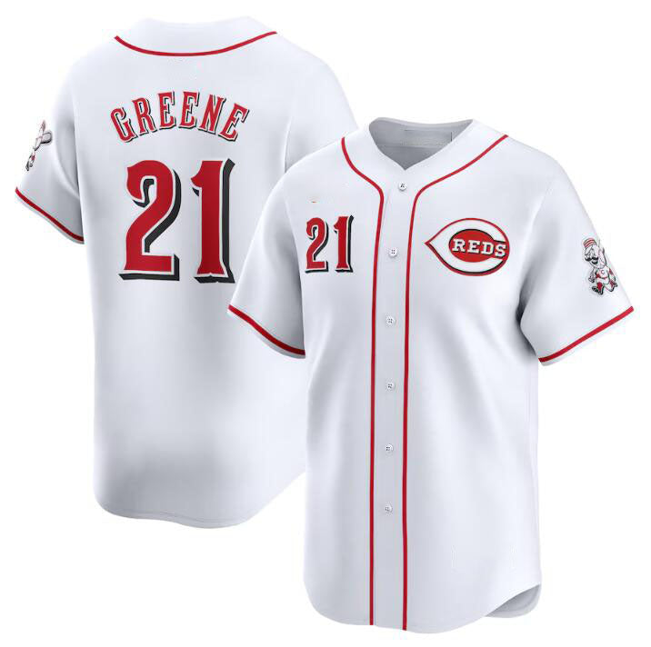 Cincinnati Reds #21 Hunter Greene White Home Limited Stitched Baseball Jersey baseball jersey product view 1