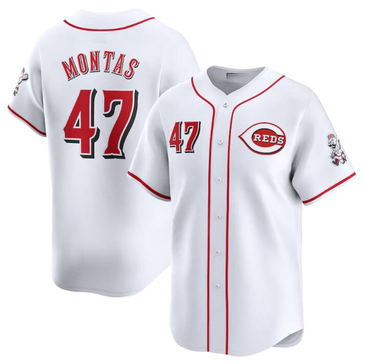 Cincinnati Reds #47 Frankie Montas White Home Limited Stitched Baseball Jersey baseball jersey product view 1