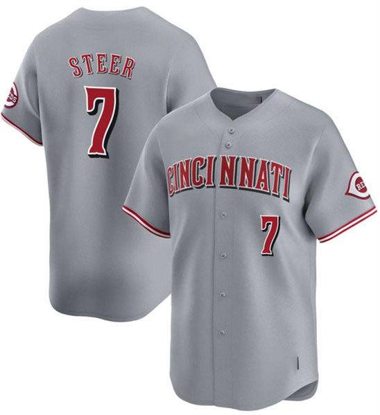 Cincinnati Reds #7 Spencer Steer Gray Away Limited Stitched Baseball Jersey baseball jersey product view 1
