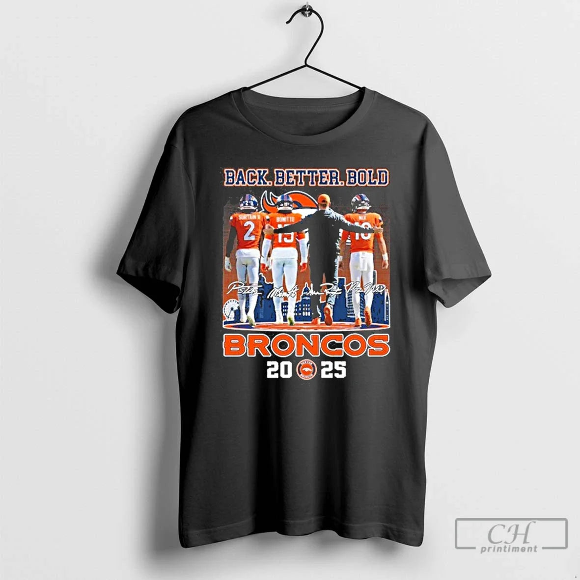 Classic Back Better Bold Player Signature Broncos - Adult & Kids T-Shirts, Sweatshirts & Hoodies apparel design preview 1