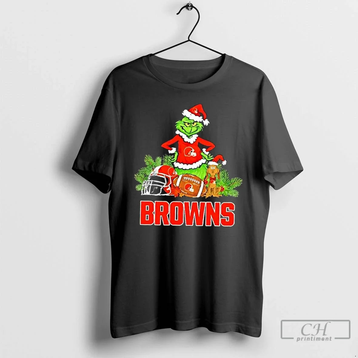 Classic Cleveland Browns Football X Grinch Merry - Adult & Kids T-Shirts, Sweatshirts & Hoodies apparel design preview 1