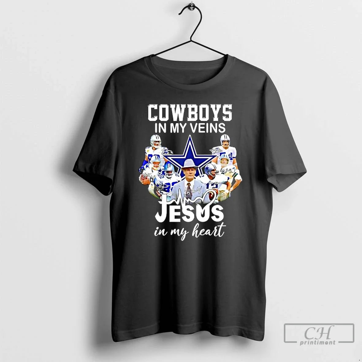 Classic Dallas Cowboys In My Vein Jesus Heart Team - Adult & Kids T-Shirts, Sweatshirts & Hoodies apparel design preview 1
