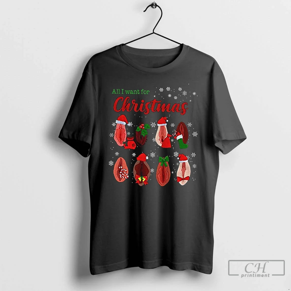 Classic Dirty Christmas All I Want For Is Vagina - Adult & Kids T-Shirts, Sweatshirts & Hoodies apparel design preview 1