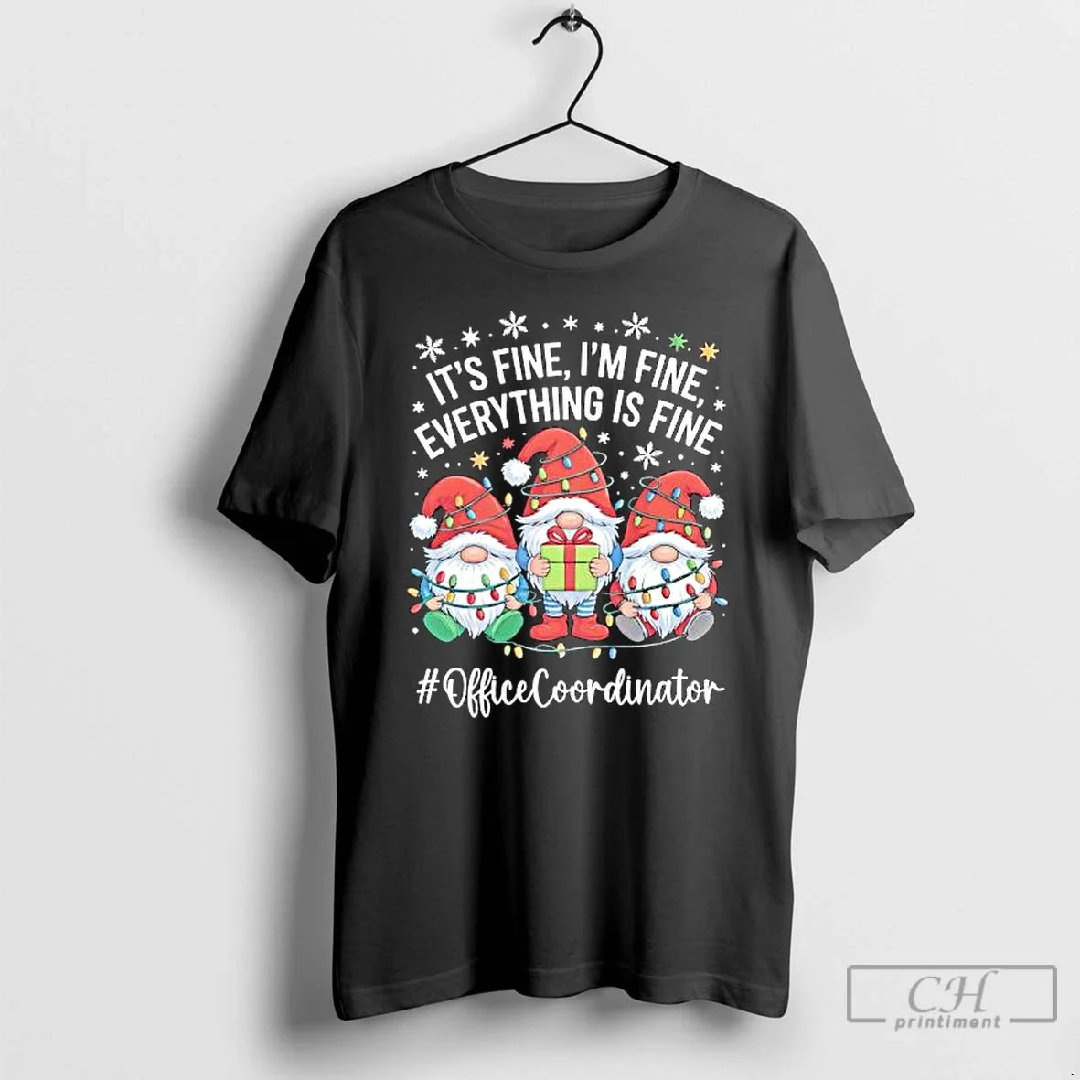 Classic Gnome Santa Its Fine Im Everything Is - Adult & Kids T-Shirts, Sweatshirts & Hoodies apparel design preview 1