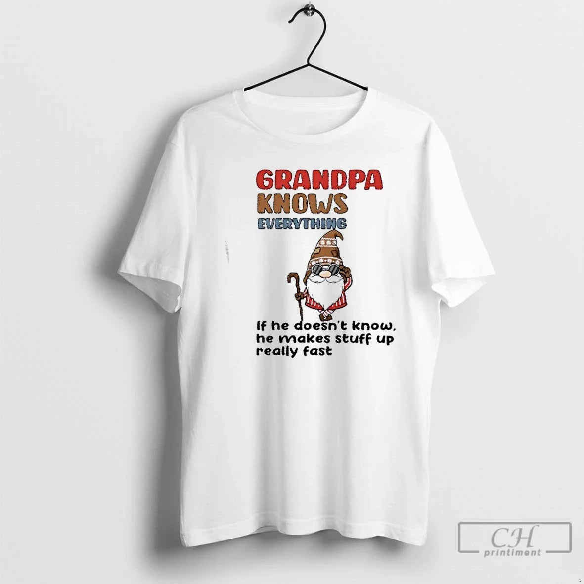 Classic Gnomes Grandpa Knows Everything If He Doesnt - Adult & Kids T-Shirts, Sweatshirts & Hoodies apparel design preview 1