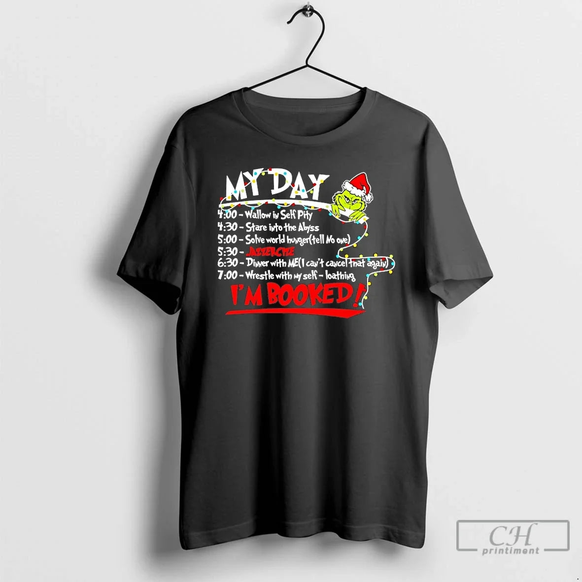 Classic Grinch My Day Im Booked Christmas 2025 - Adult & Kids T-Shirts, Sweatshirts & Hoodies apparel design preview 1