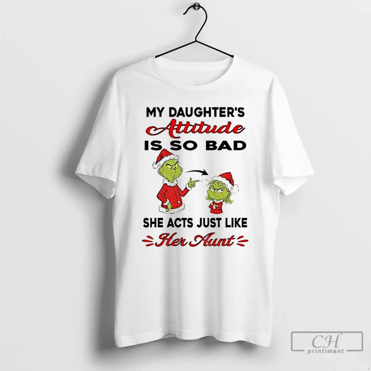 Classic Grinch My Daughters Attitude Is So Bad She - Adult & Kids T-Shirts, Sweatshirts & Hoodies apparel design preview 1