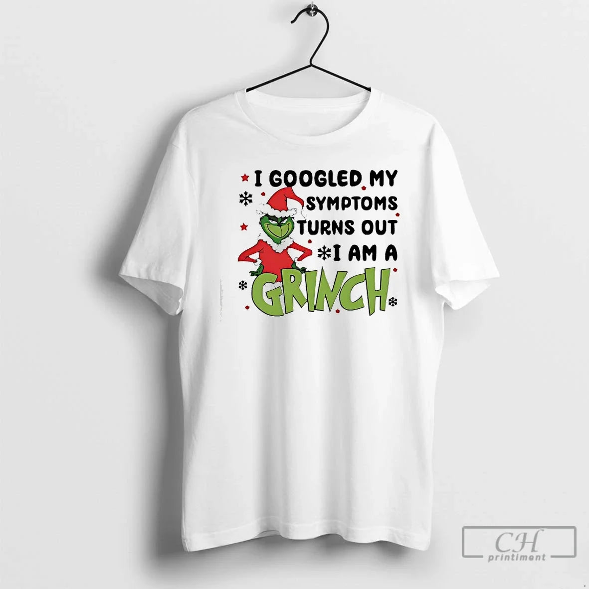 Classic I Googled My Symptoms Turns Out Am A Grinch - Adult & Kids T-Shirts, Sweatshirts & Hoodies apparel design preview 1
