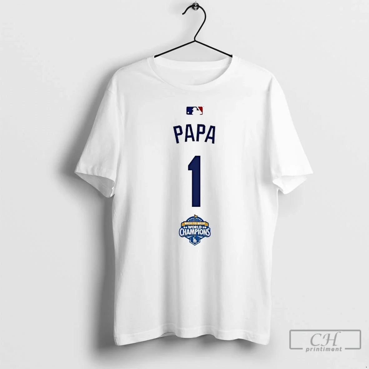 Classic Papa 1 Back To Champs World Champions - Adult & Kids T-Shirts, Sweatshirts & Hoodies apparel design preview 1