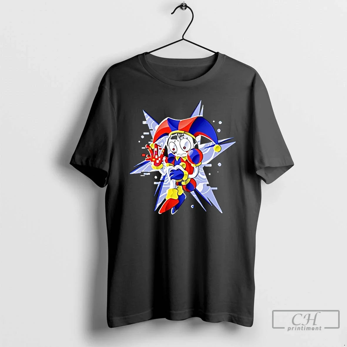 Classic Pixel Jester Retro Glitch Art Christmas - Adult & Kids T-Shirts, Sweatshirts & Hoodies apparel design preview 1