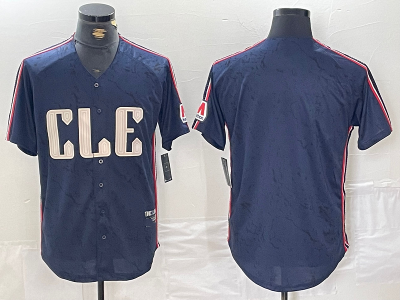Cleveland Guardians Blank Navy 2024 City Connect Limited Stitched Baseball Jerseys baseball jersey product view 1