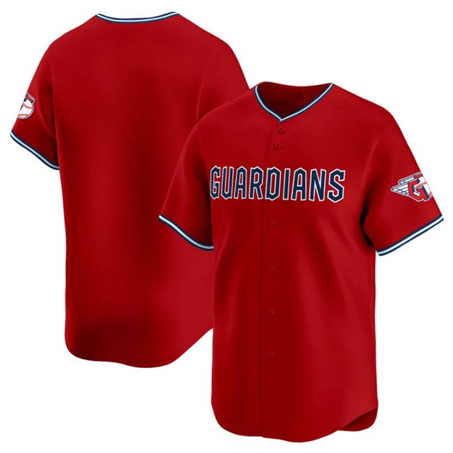 Cleveland Guardians Blank Red Alternate Limited Stitched Baseball Jersey baseball jersey product view 1