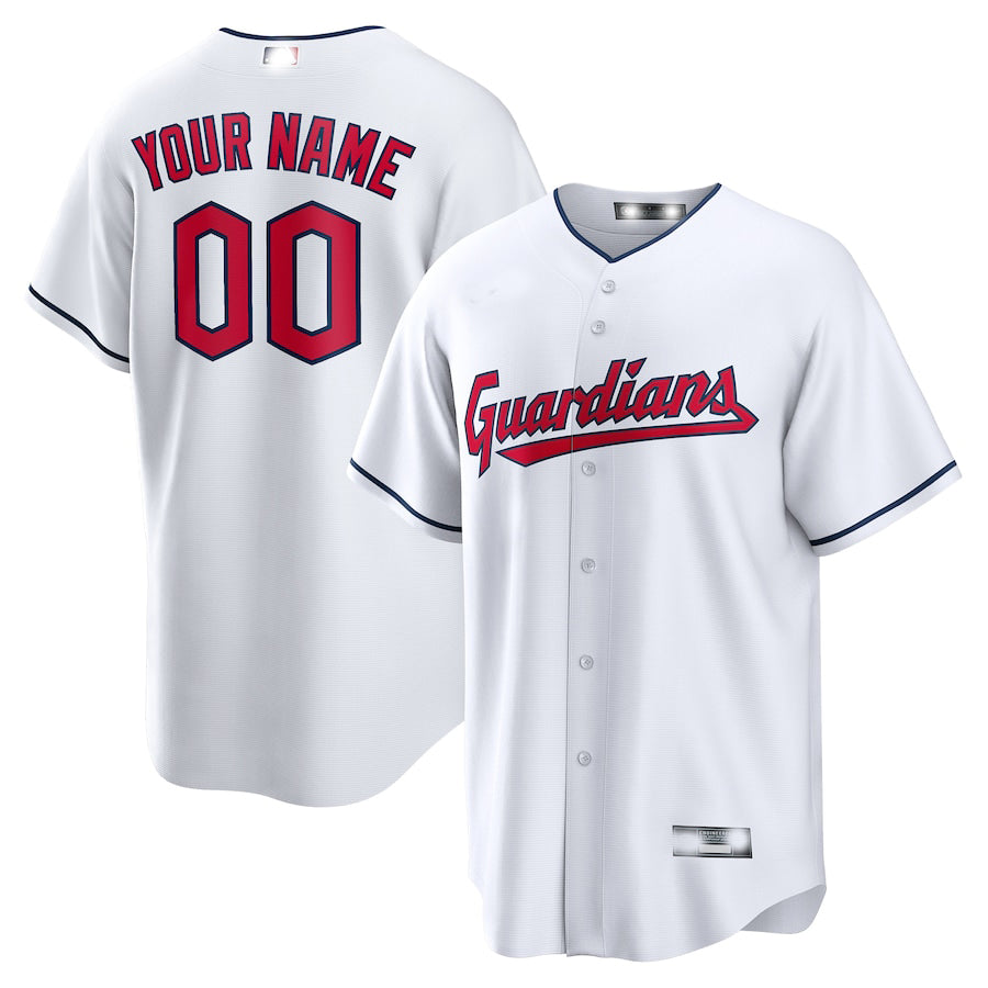 Custom Cleveland Guardians White Replica Custom Jersey Baseball Jerseys baseball jersey product view 1