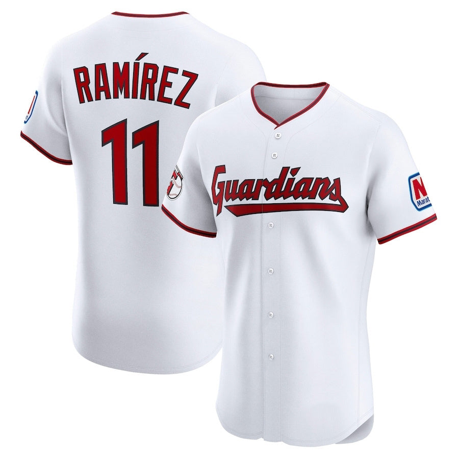 Cleveland Guardians #11 Jose Ramirez Home Elite Jersey - White American Football Jerseys football jersey product view 1