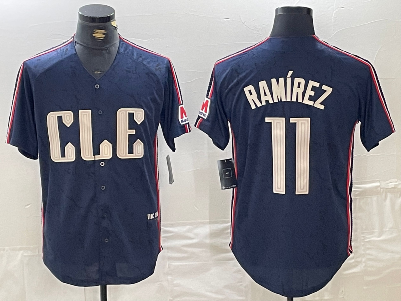 Cleveland Guardians #11 Jose Ramirez Navy 2024 City Connect Limited Stitched Baseball Jerseys baseball jersey product view 1