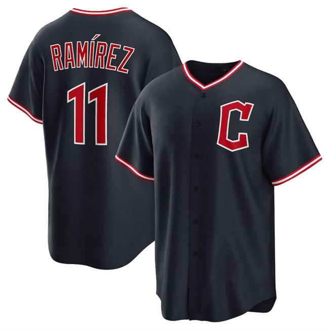Cleveland Guardians #11 Jos¨¦ Ram¨ªrez Navy 2025 Alternate Limited Stitched Baseball Jersey baseball jersey product view 1