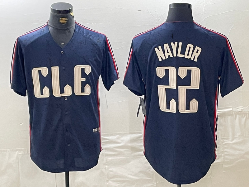 Cleveland Guardians #22 Josh Naylor Navy 2024 City Connect Limited Stitched Baseball Jerseys baseball jersey product view 1