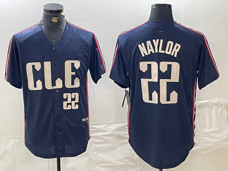Cleveland Guardians #22 Josh Naylor Number Navy 2024 City Connect Limited Stitched Baseball Jerseys baseball jersey product view 1
