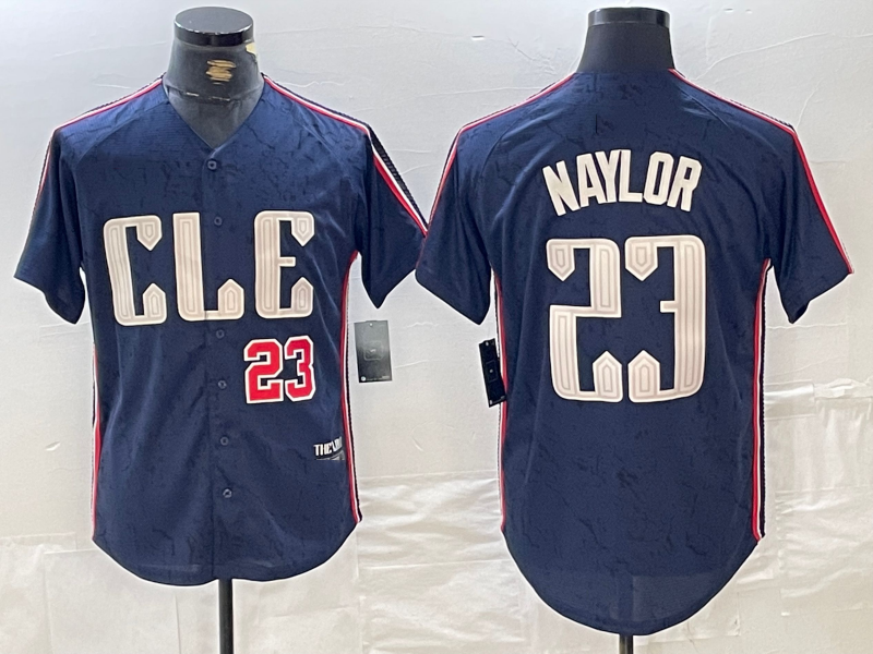 Cleveland Guardians #23 Josh Naylor Number Navy 2024 City Connect Limited Stitched Baseball Jerseys baseball jersey product view 1