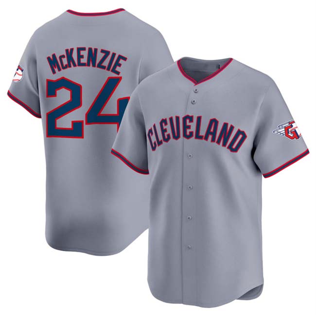 Cleveland Guardians #24 Triston McKenzie Gray 2025 Alternate Limited Stitched Baseball Jersey baseball jersey product view 1