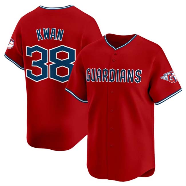 Cleveland Guardians #38 Steven Kwan Red Alternate Limited Stitched Baseball Jersey baseball jersey product view 1