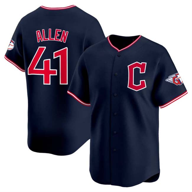 Cleveland Guardians #41 Carlos Santana Navy 2025 Alternate Limited Stitched Baseball Jersey baseball jersey product view 1
