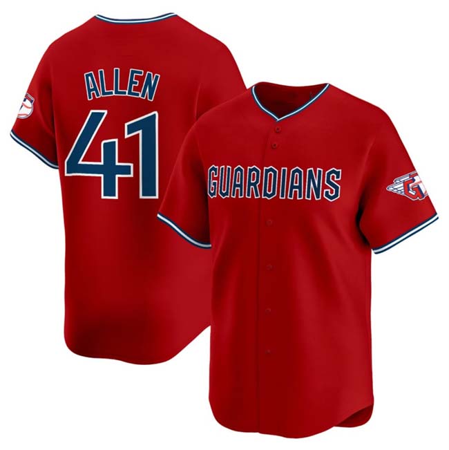 Cleveland Guardians #41 Carlos Santana Red Alternate Limited Stitched Baseball Jersey baseball jersey product view 1