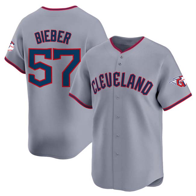Cleveland Guardians #57 Shane Bieber Gray 2025 Alternate Limited Stitched Baseball Jersey baseball jersey product view 1