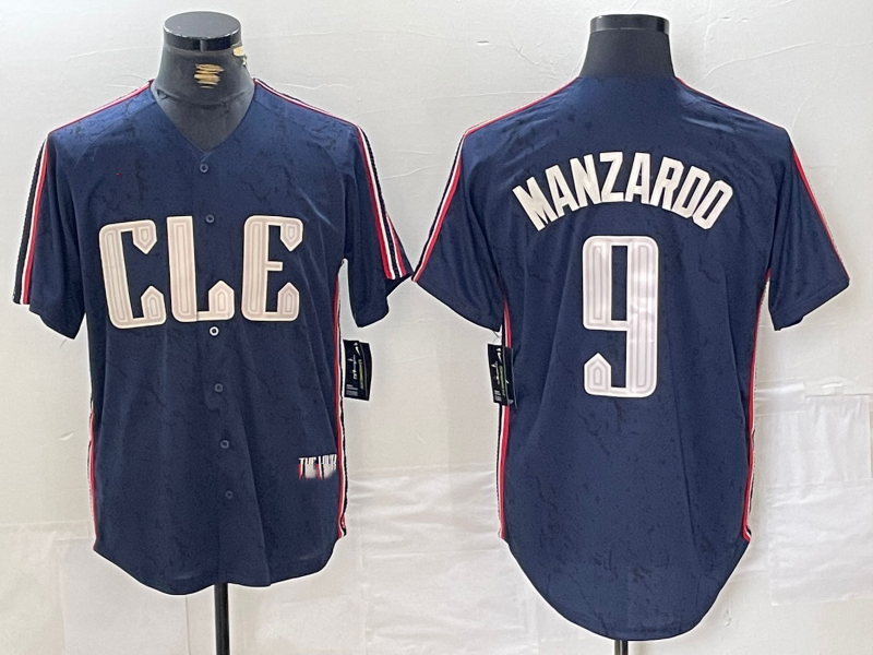 Cleveland Guardians #9 Kyle Manzardo Navy 2024 City Connect Limited Stitched Baseball Jerseys baseball jersey product view 1
