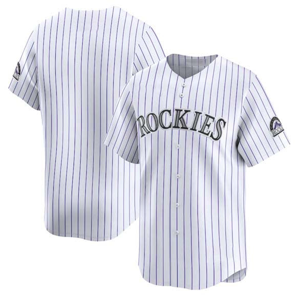 Colorado Rockies Blank White Home Limited Stitched Baseball Jersey baseball jersey product view 1
